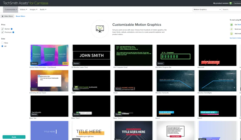 TechSmith Camtasia Assets Bookstore